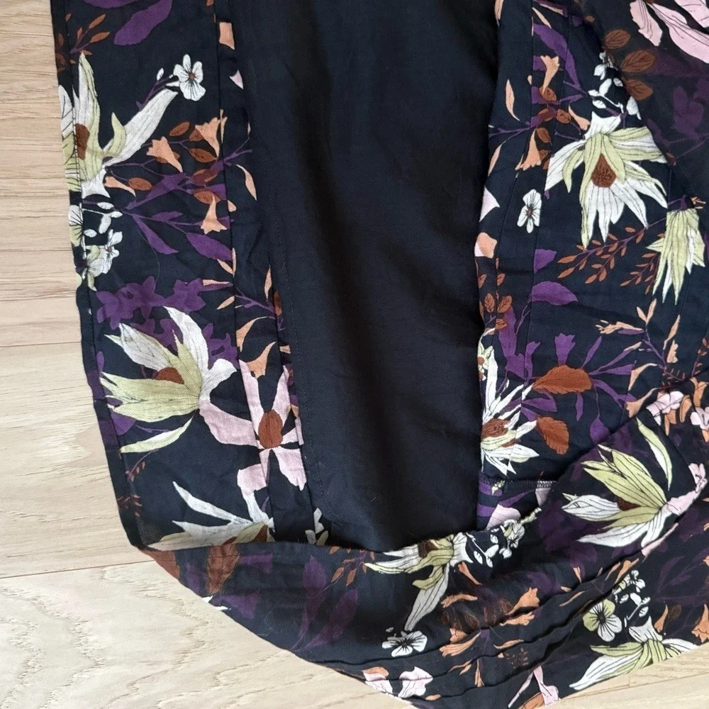LILLA P Cotton Multicolored Floral Midi Skirt Size Small